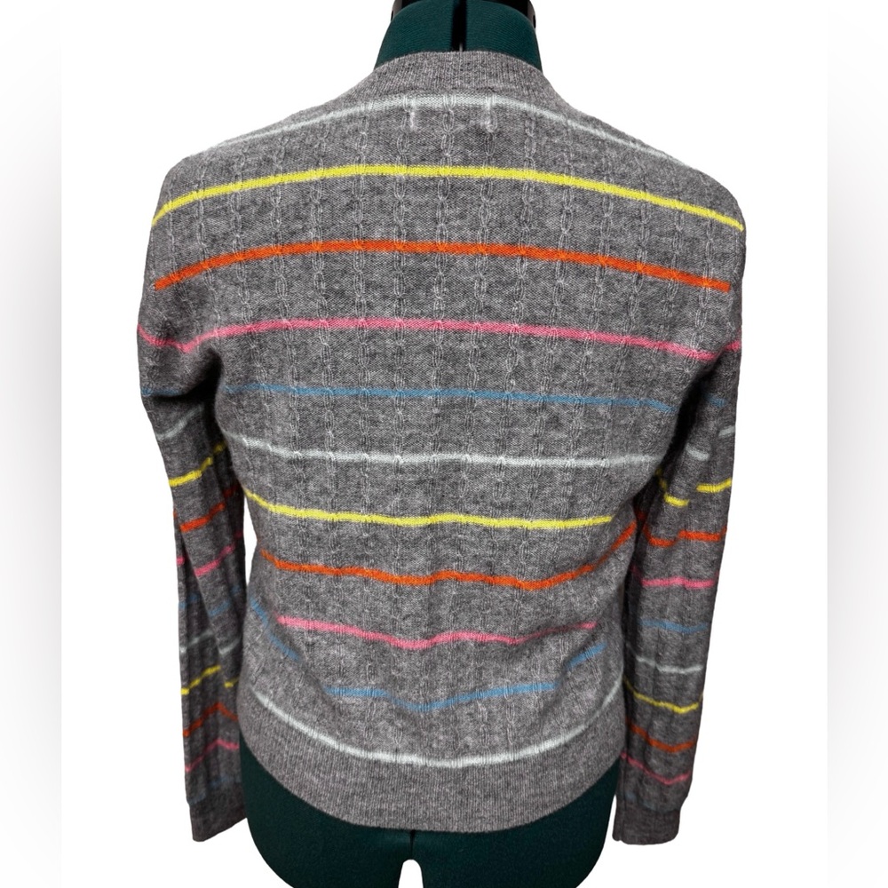 27 Miles 100% Cashmere Striped Sweater Womens M - Picture 5 of 13